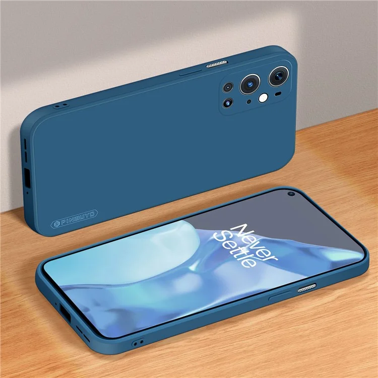 Pinwuyo Soft Silicone Protective Custodia Per Cellulare Per Telefono Per OnePlus 9 Pro - Blu