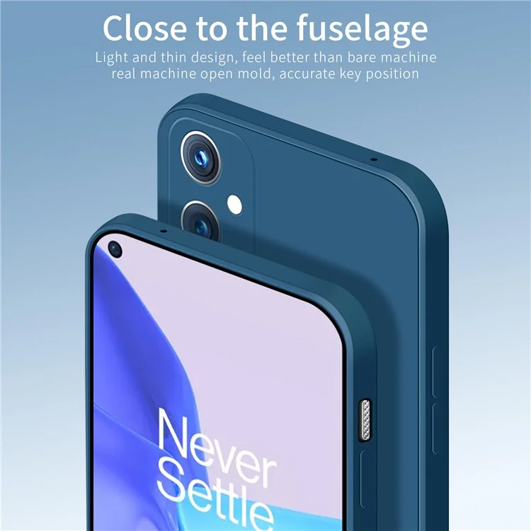 PINWUYO Soft Silicone Protective Mobile Phone Back Case Cover for OnePlus 9 (EU / US Version) - Blue