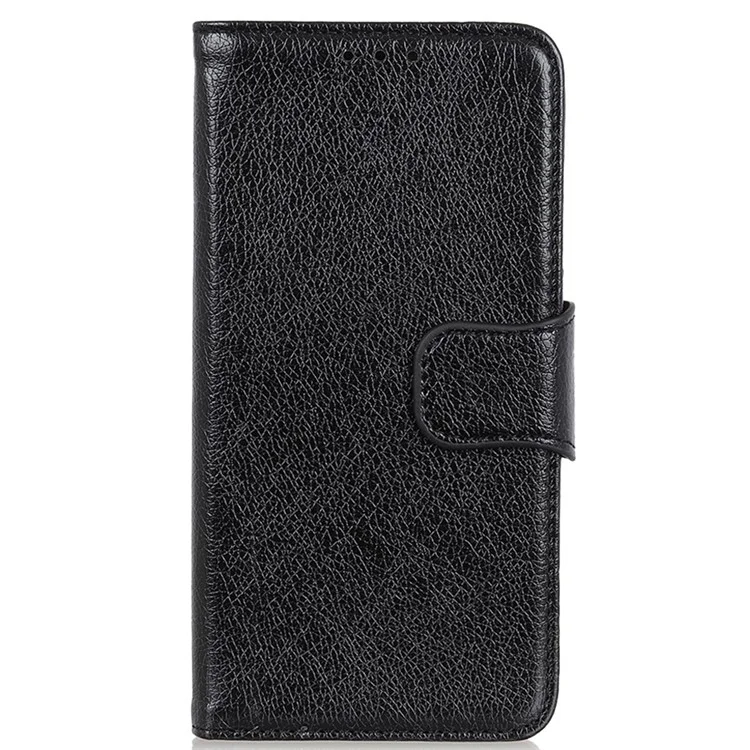 Projeto Da Carteira Proteção Full-Proteção Nappa Textura Split Couro Stand Telefone Cobertura Para OnePlus Nord CE 5G - Preto