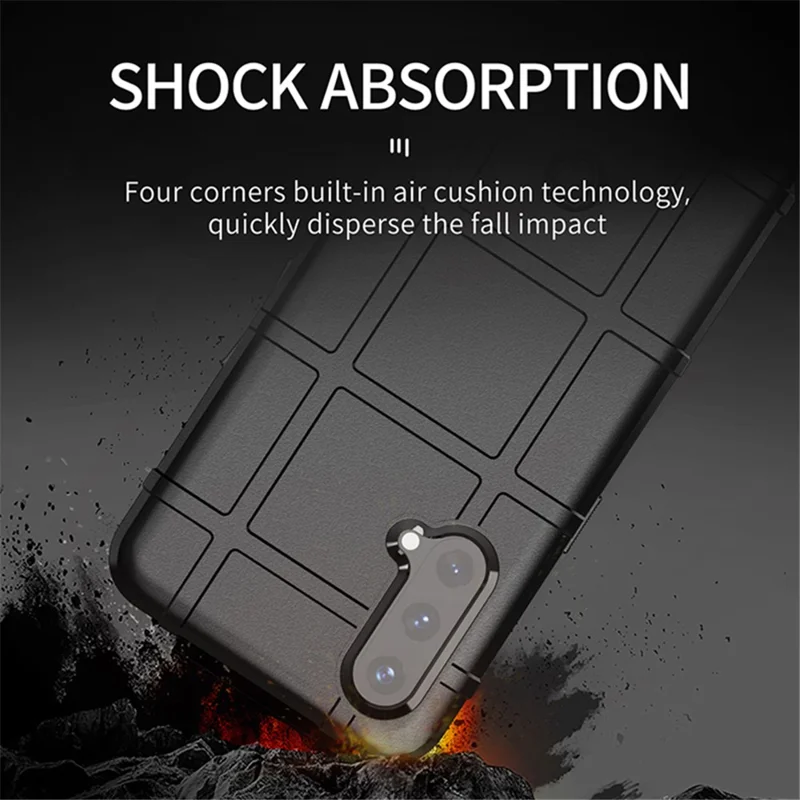 Rugged Square Grid Texture Breaking-proof TPU Protective Cover Shell for OnePlus Nord CE 5G - Blue