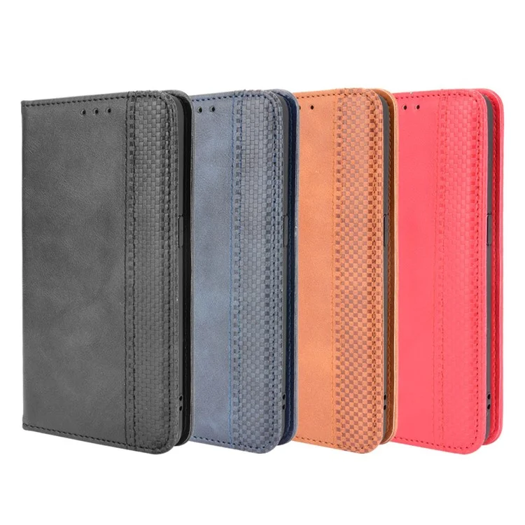 Full Protection Shockproof Vintage PU Leather Magnetic Closure Wallet Stand Case for OnePlus Nord CE 5G - Black