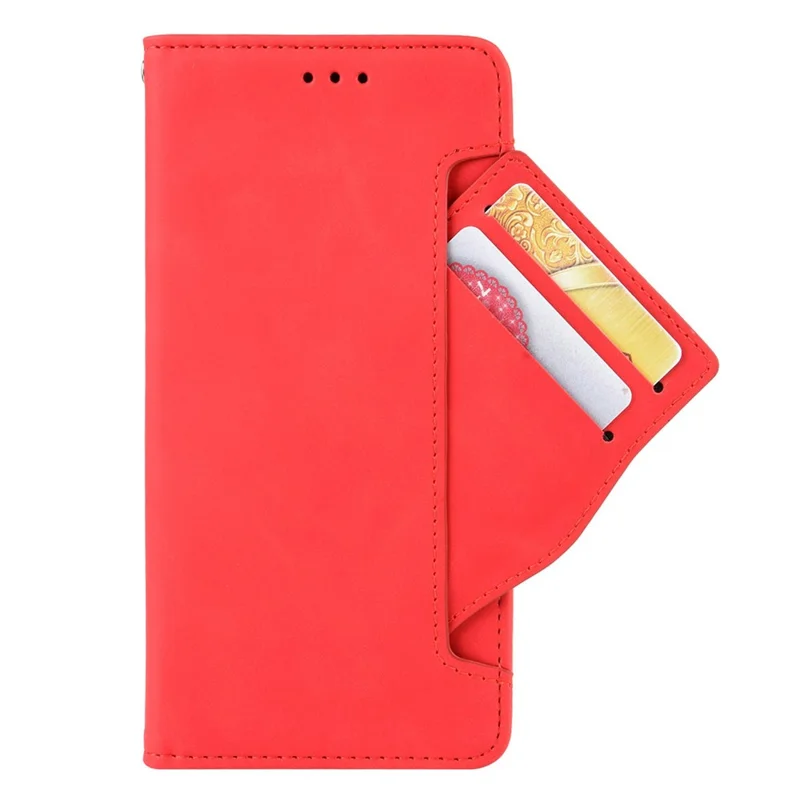 Magnetic Full Body Protection Shockproof Flip Leather Wallet Stand Protective Case with Multiple Card Slots for OnePlus Nord CE 5G - Red