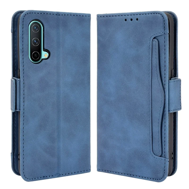 Magnetic Full Body Protection Shockproof Flip Leather Wallet Stand Protective Case with Multiple Card Slots for OnePlus Nord CE 5G - Blue