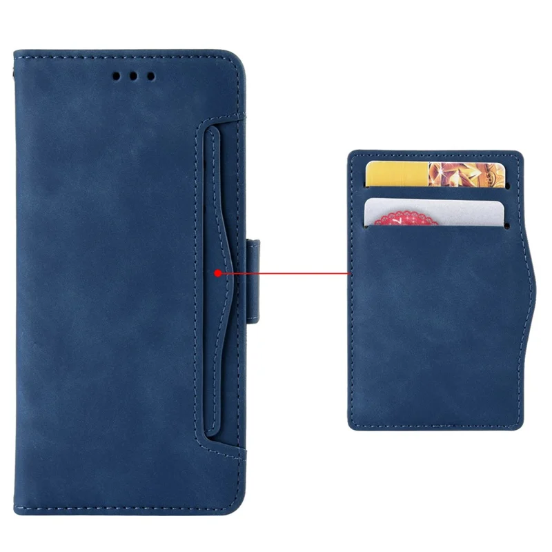 Magnetic Full Body Protection Shockproof Flip Leather Wallet Stand Protective Case with Multiple Card Slots for OnePlus Nord CE 5G - Blue