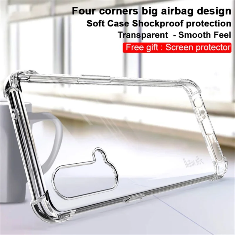 IMAK Flexible TPU Case Cover with Screen Protector for OnePlus Nord CE 5G - Transparent