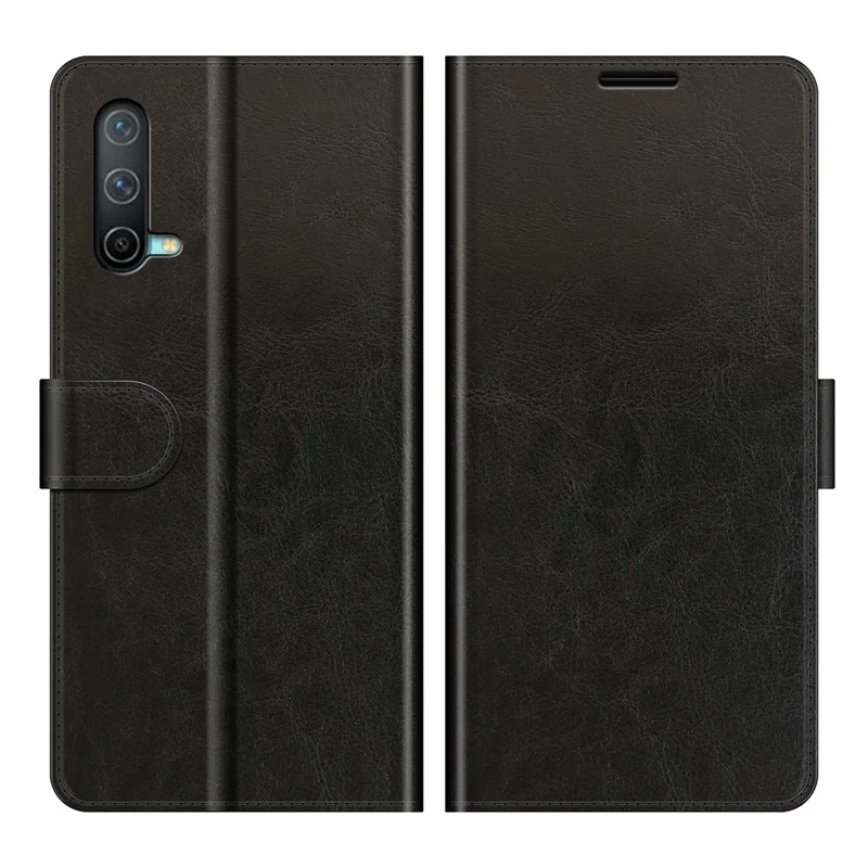 Crazy Horse Texture Brieftasche Leder Schutzhülle Mit Ständer Für OnePlus Nord Ce 5g - Schwarz