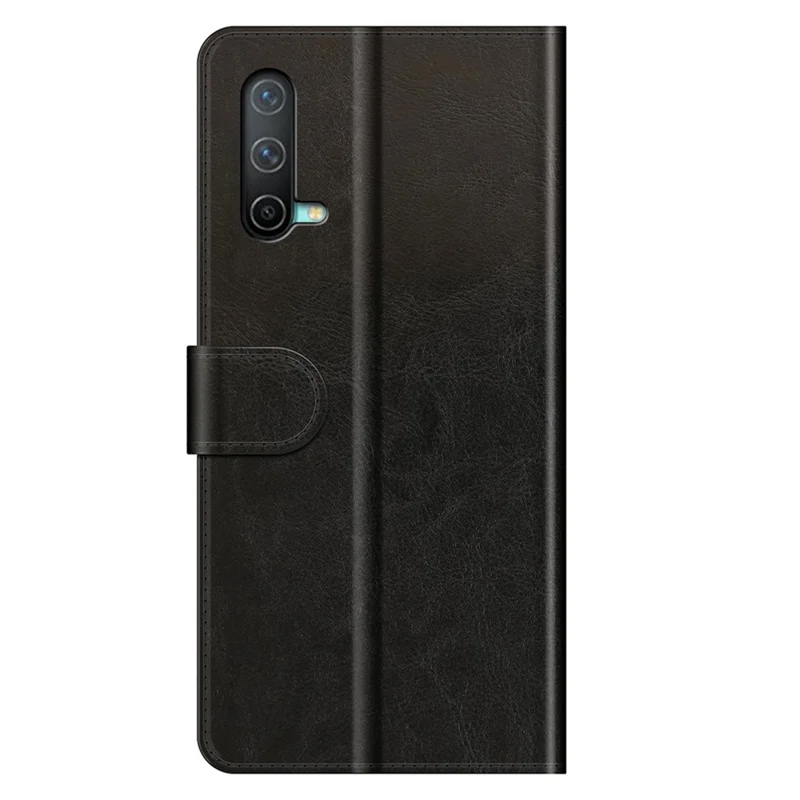 Crazy Horse Texture Brieftasche Leder Schutzhülle Mit Ständer Für OnePlus Nord Ce 5g - Schwarz