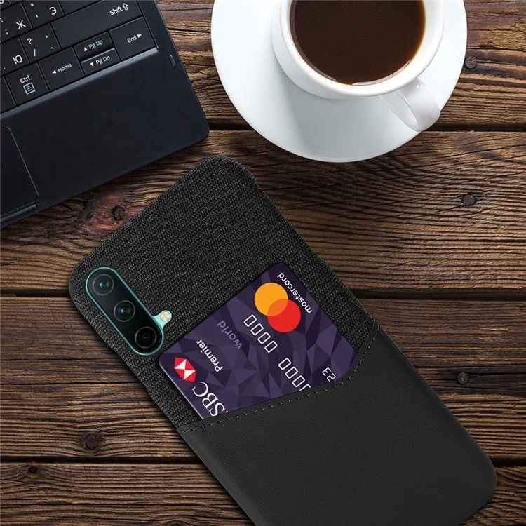 KSQ Teps Texture Carte Conception de Temps Hybride Case Téléphone Protecteur Pour Oneplus Nord CE 5G - le Noir