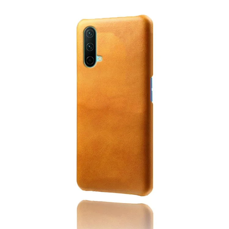 Чехол для телефона KSQ с покрытием из искусственной кожи ПУ для OnePlus Nord CE 5G - Оранжевый