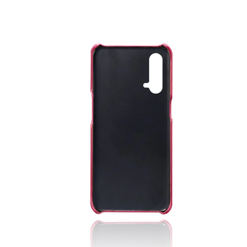 KSQ PU Leather Coated PC Cell Phone Back Case with Double Card Slots for OnePlus Nord CE 5G - Rose