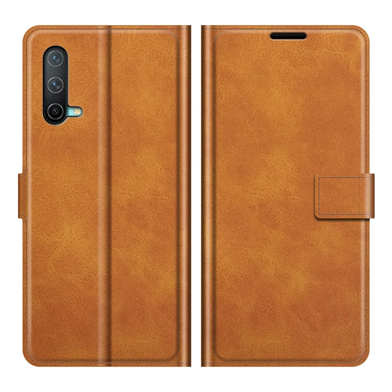 Magnetic Square Clasp Wallet Stand Leather Case Protector for OnePlus Nord CE 5G - Orange