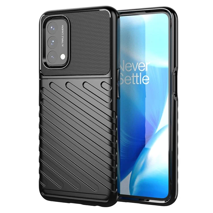 Громовая Серия Twill Twill Collected TPU Защитная Крышка Для OnePlus Nord N200 5G - Черный