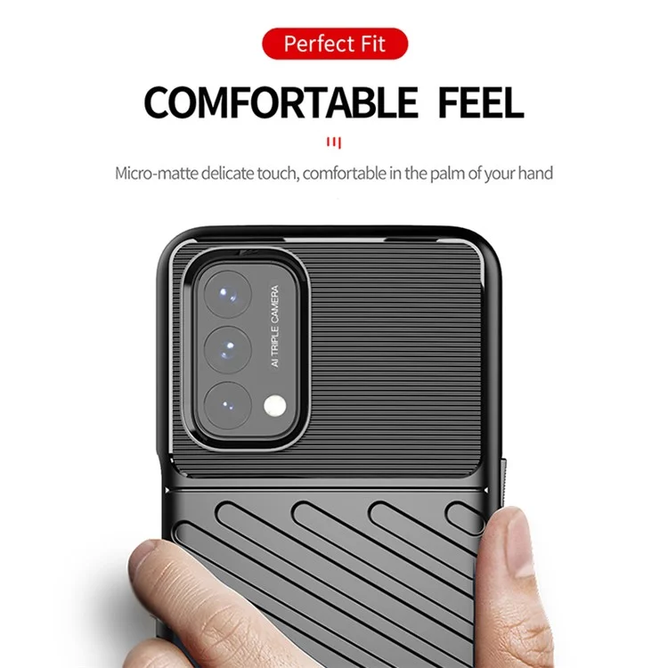 Громовая Серия Twill Twill Collected TPU Защитная Крышка Для OnePlus Nord N200 5G - Черный