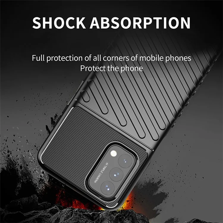 Громовая Серия Twill Twill Collected TPU Защитная Крышка Для OnePlus Nord N200 5G - Черный