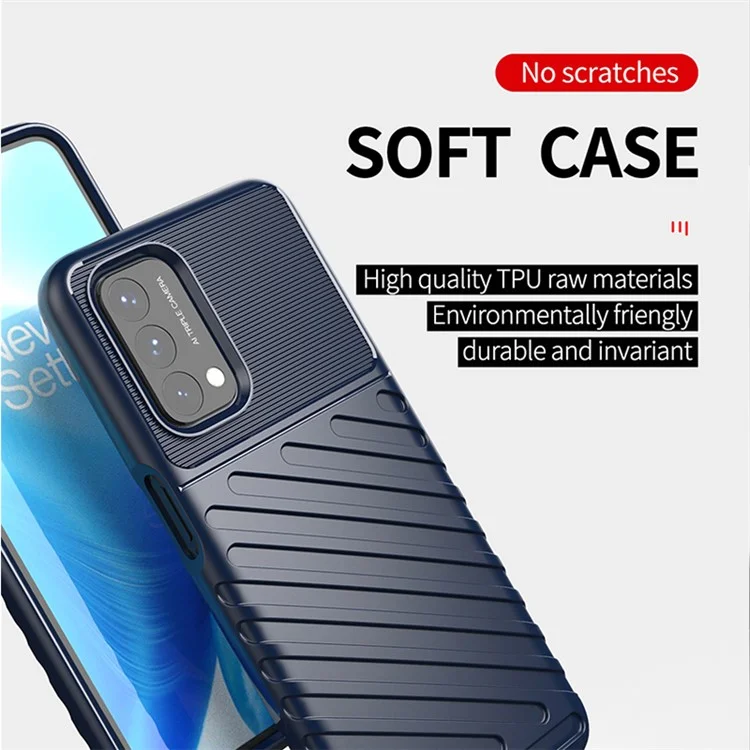 Громовая Серия Twill Twill Collected TPU Защитная Крышка Для OnePlus Nord N200 5G - Черный