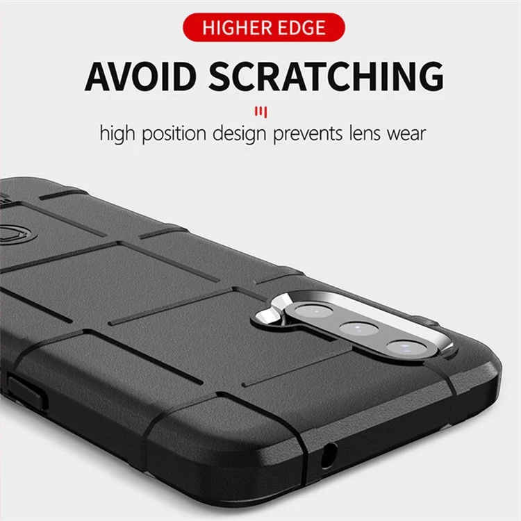 Schockfeste Rugged Square Grid Textur Tpu-telefonabdeckung Hülle Für OnePlus Nord CE 5G - Schwarz