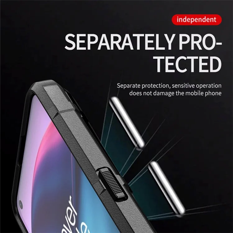 Schockfeste Rugged Square Grid Textur Tpu-telefonabdeckung Hülle Für OnePlus Nord CE 5G - Schwarz