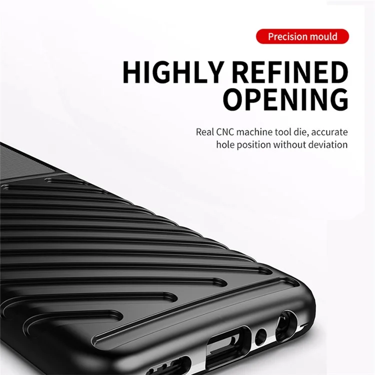 Capa de Proteção Espessa com Textura de Tecido da Série Thunder para OnePlus Nord CE 5G - Preto