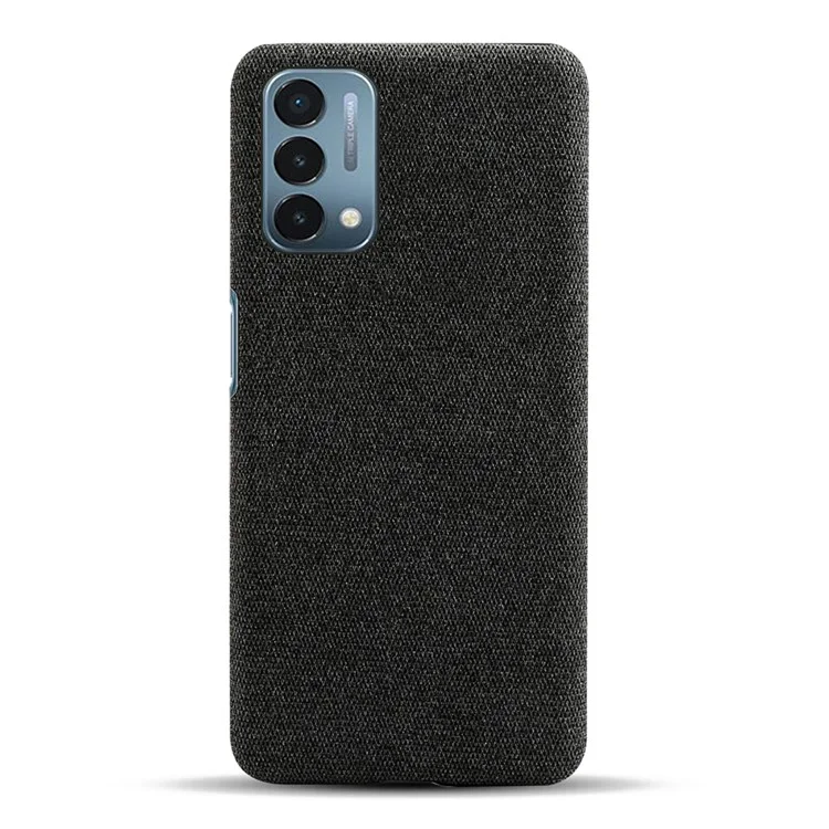 Cloth Coated Hard Plastic Phone Case Cover for OnePlus Nord N200 5G - Black