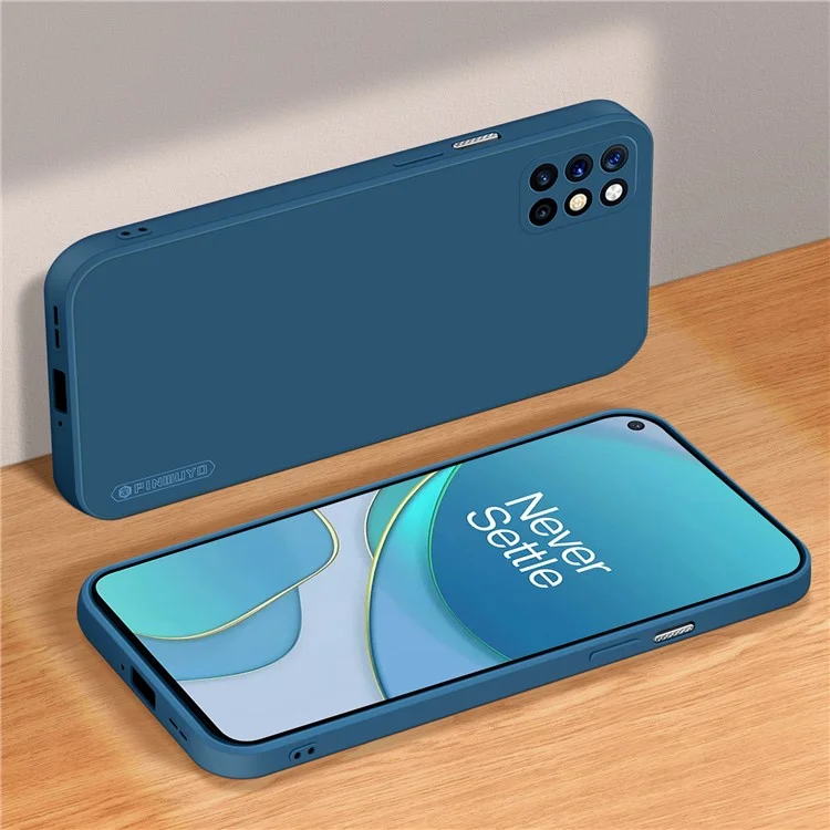 PINWUYO Precise Cut-Out Soft Touch Series Premium Silicone Rubber Protective Case for OnePlus 8T - Blue