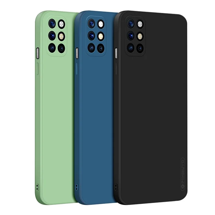 PINWUYO Precise Cut-Out Soft Touch Series Premium Silicone Rubber Protective Case for OnePlus 8T - Blue
