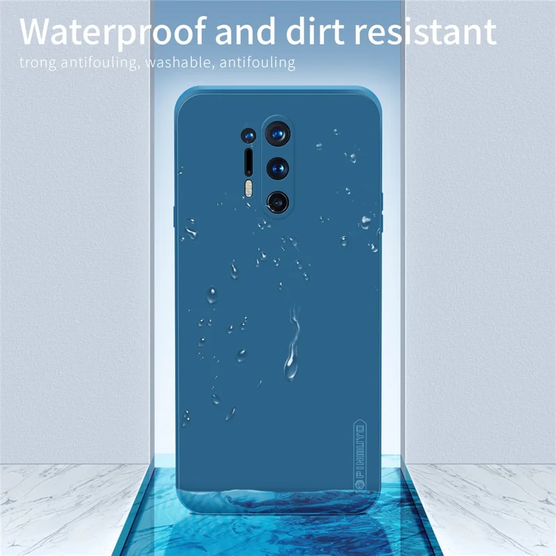 PINWUYO Precieze Uitsparingen Zachte Siliconen Stootvrije Beschermlaag voor OnePlus 8 Pro - Zwart