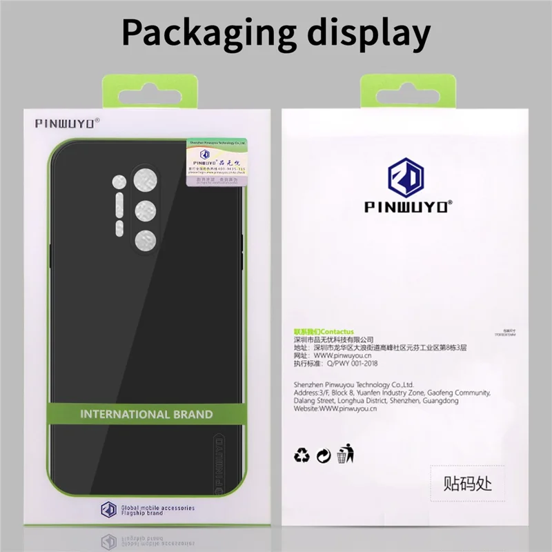 PINWUYO Precieze Uitsparingen Zachte Siliconen Stootvrije Beschermlaag voor OnePlus 8 Pro - Zwart