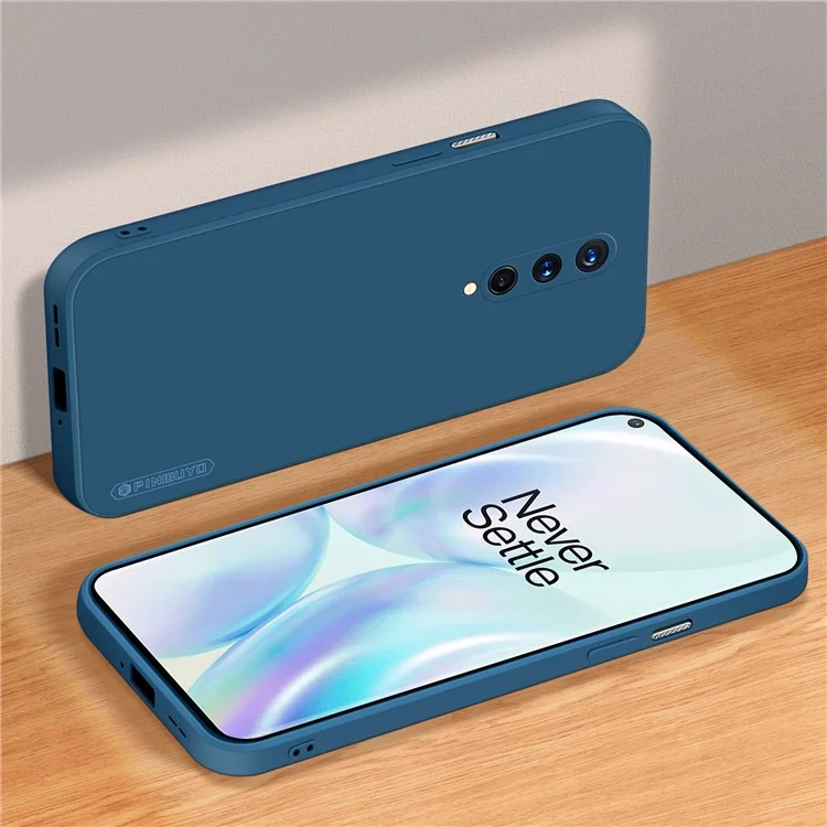 PINWUYO Slim Fit Silicone Shockproof Phone Cover with Precise Cutouts for OnePlus 8 - Blue