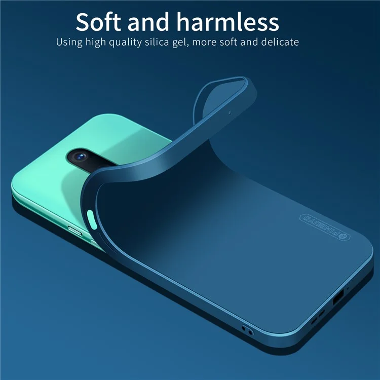 PINWUYO Slim Fit Silicone Shockproof Phone Cover with Precise Cutouts for OnePlus 8 - Blue