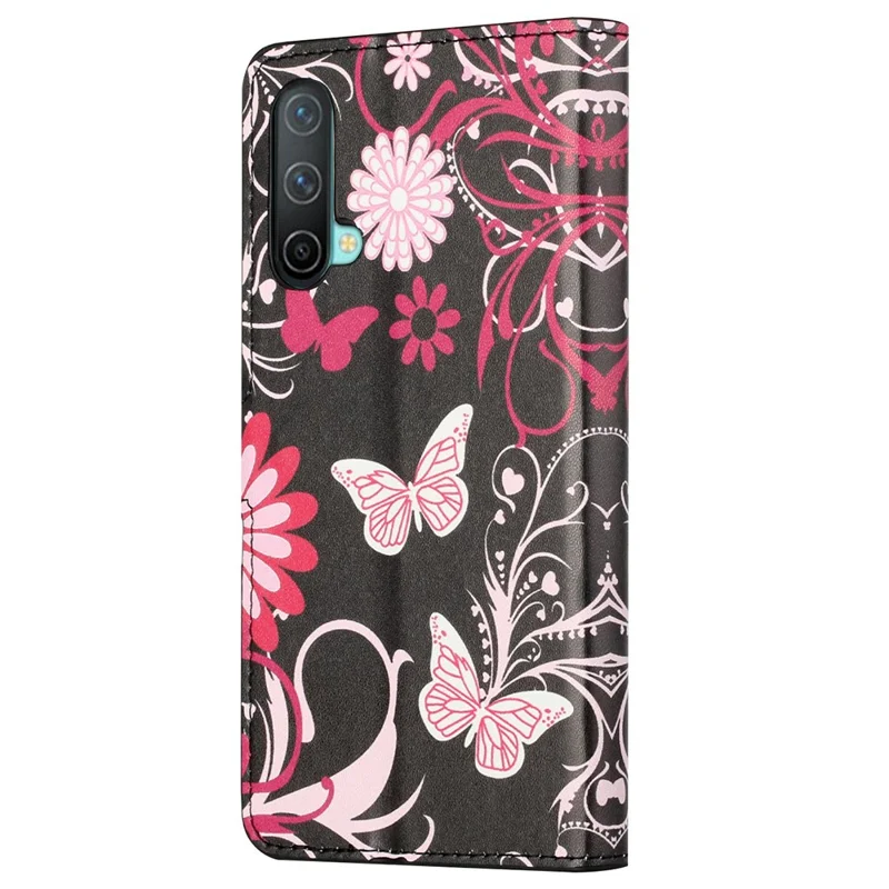 Pattern Printing Wallet Design Leather Stand Case Shell for OnePlus Nord CE 5G - Butterfly