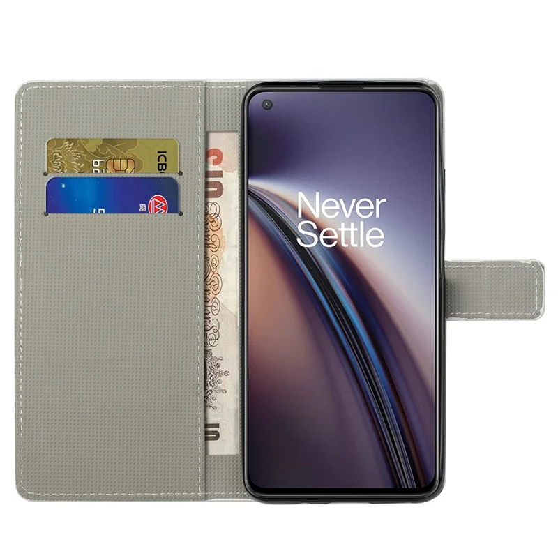 Pattern Printing Wallet Design Leather Stand Case Shell for OnePlus Nord CE 5G - Butterfly