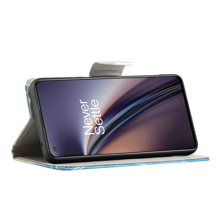 Patrón de Textura Cruzada Patrón de Impresión Stand PU pu Case de la Caja Del Teléfono de Cuero Para OnePlus Nord CE 5G - Camuflaje