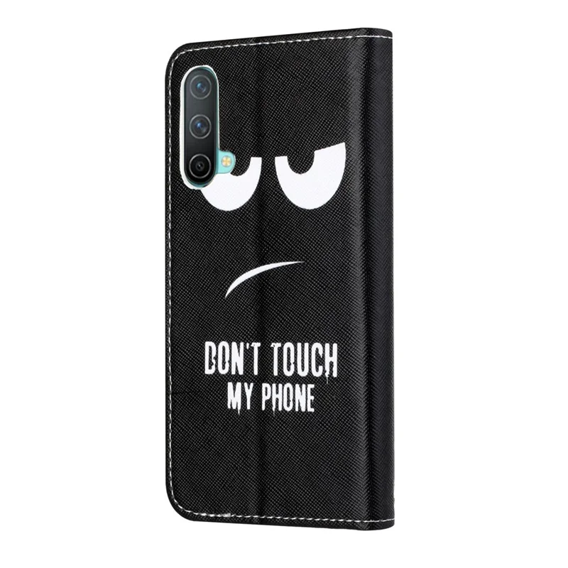 Cross Texture Pattern Printing Wallet Stand PU Leather Phone Case Cover for OnePlus Nord CE 5G - Eyes