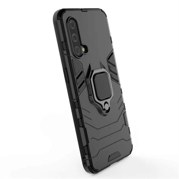 Комбинированный гибридный защитный чехол с подставкой для телефона Cool Guard PC + TPU для OnePlus Nord CE 5G - Черный