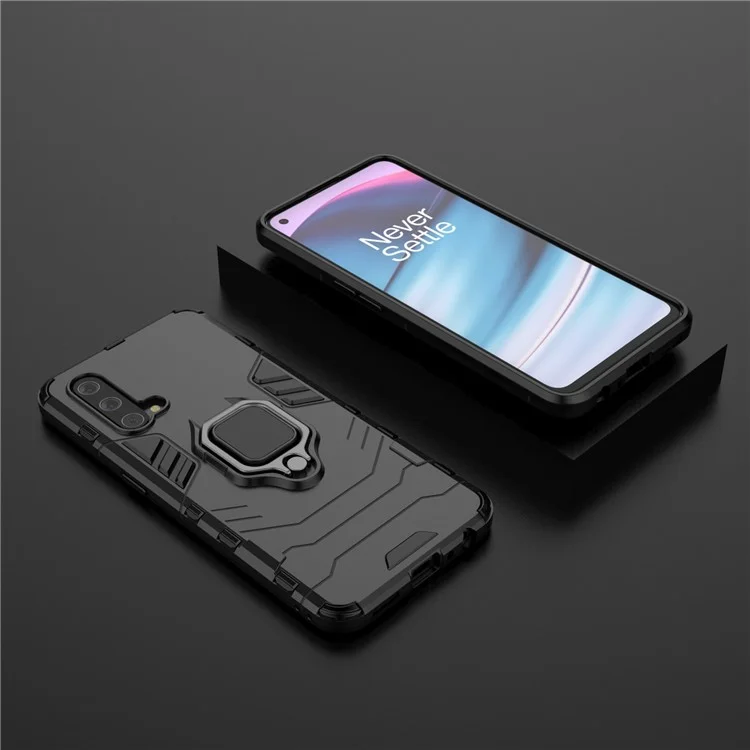 Комбинированный гибридный защитный чехол с подставкой для телефона Cool Guard PC + TPU для OnePlus Nord CE 5G - Черный