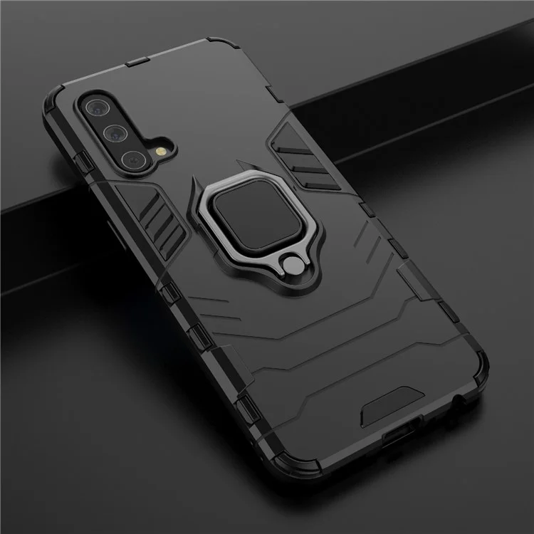 Комбинированный гибридный защитный чехол с подставкой для телефона Cool Guard PC + TPU для OnePlus Nord CE 5G - Черный