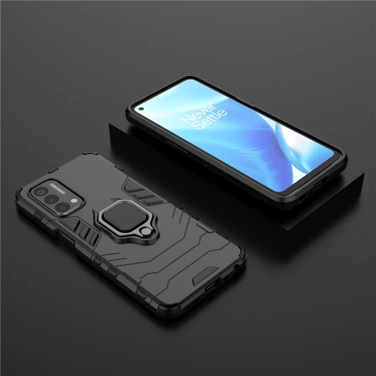 PC + TPU Combo Teléfono Híbrido Cubierta Protectora Case de Patada Para OnePlus Nord N200 5G - Negro