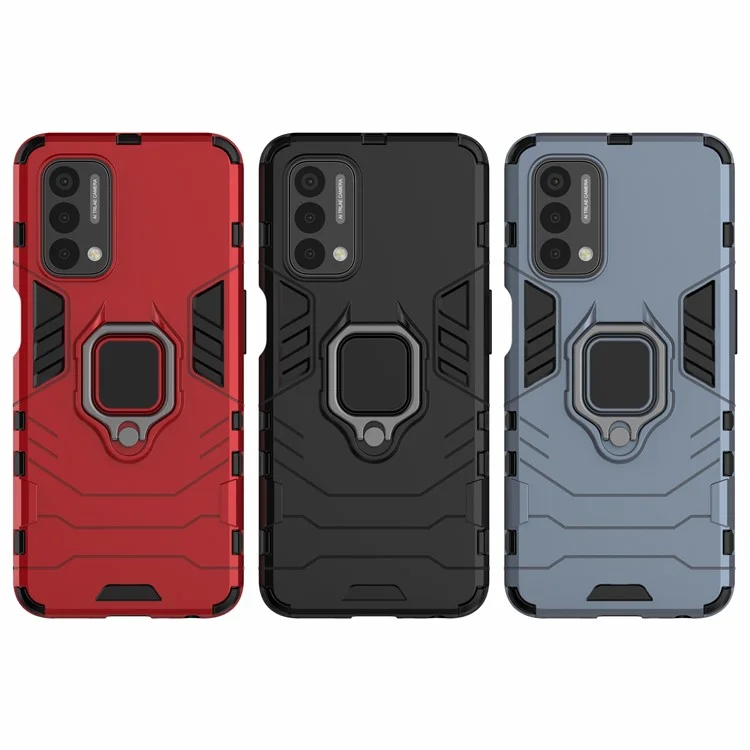 PC + TPU Combo Teléfono Híbrido Cubierta Protectora Case de Patada Para OnePlus Nord N200 5G - Negro