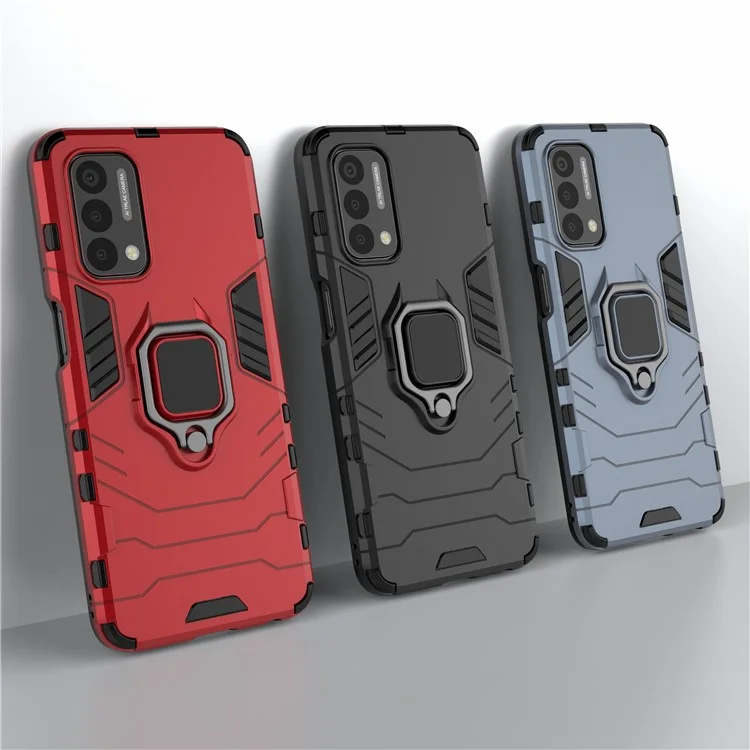 PC + TPU Combo Teléfono Híbrido Cubierta Protectora Case de Patada Para OnePlus Nord N200 5G - Negro