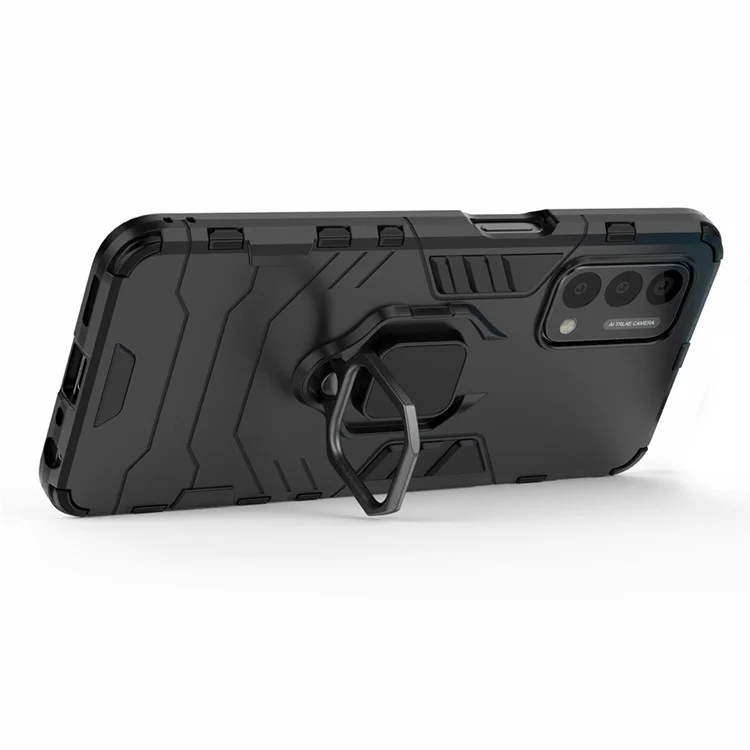 PC + TPU Combo Teléfono Híbrido Cubierta Protectora Case de Patada Para OnePlus Nord N200 5G - Negro