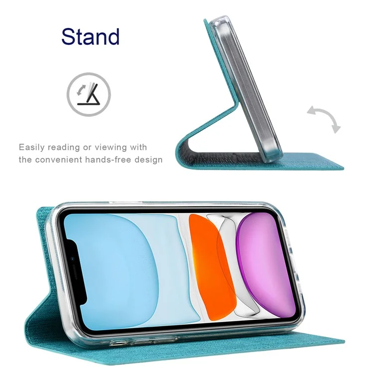VILI DMX Series PU Leather Card Holder Folio Flip Stand Magnetic Phone Cover для OnePlus Nord CE 5G - Синий