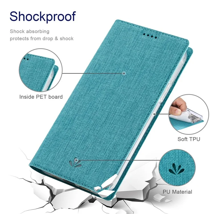VILI DMX Series PU Leather Card Holder Folio Flip Stand Magnetic Phone Cover для OnePlus Nord CE 5G - Синий