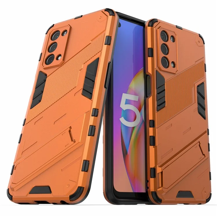 Drop-resistenter PC + TPU Combo Case Kickstand Design Schutztelefonkasten Für OnePlus Nord N200 5G - Gelb