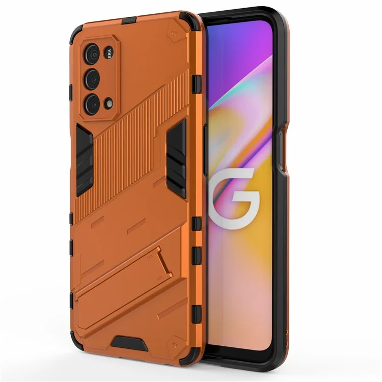 Drop-resistenter PC + TPU Combo Case Kickstand Design Schutztelefonkasten Für OnePlus Nord N200 5G - Gelb