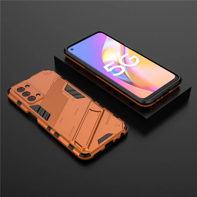 Drop-resistenter PC + TPU Combo Case Kickstand Design Schutztelefonkasten Für OnePlus Nord N200 5G - Gelb