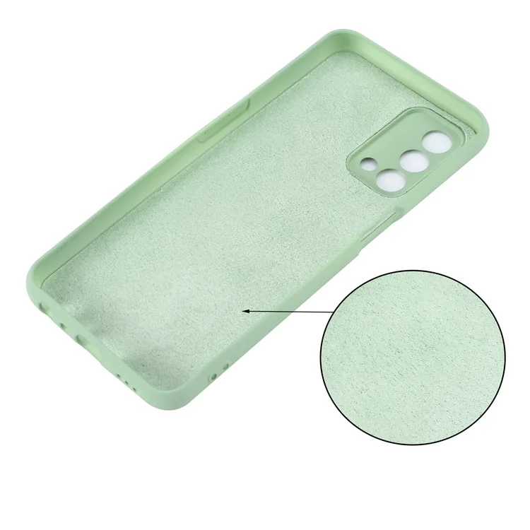 Liquid Silicone Shock Phone Telephip Gel Gel Goma Cubierta Protectora Con Correa Para OnePlus Nord N200 5G - Verde