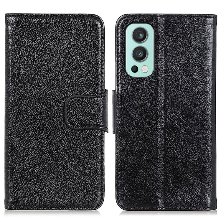 Nappa Texture Wallet in Pelle Custou di Telefono Per OnePlus Nord 2 5G - Nero