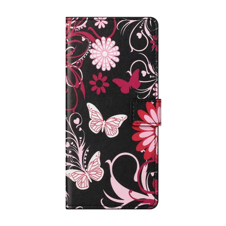 Wallet Design Pattern Printing Drop-Resistant Leather Protective Case with Stand for OnePlus Nord 2 5G - Butterfly