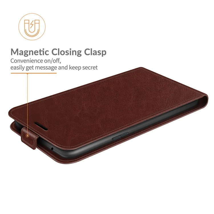 Crazy Horse Vertical Flip Leather Case with One Card Holder for OnePlus Nord 2 5G - Brown