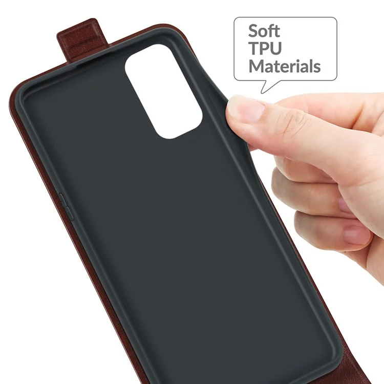 Crazy Horse Vertical Flip Leather Case with One Card Holder for OnePlus Nord 2 5G - Brown